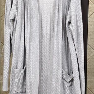 Gray Women's cable knit cardigan